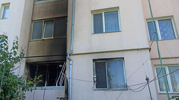 Пожар в многоэтажке в Феодосии