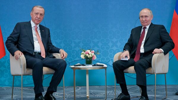 Президент РФ Владимир Путин и президент Турецкой Республики Реджеп Тайип Эрдоган