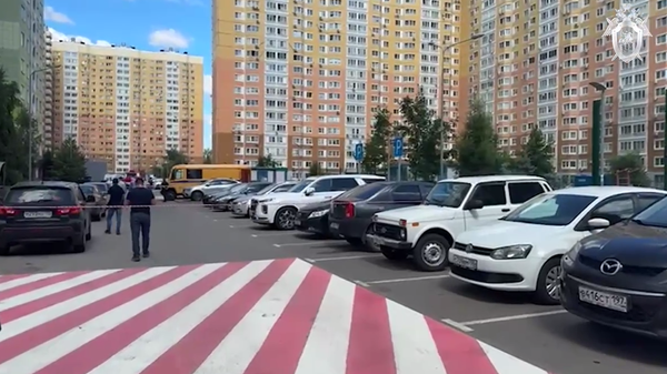 На месте подрыва авто в Москве