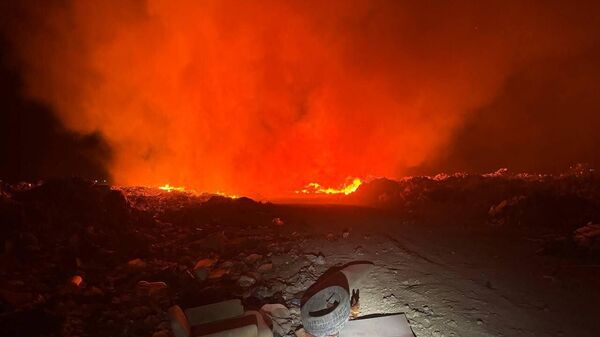 Возгорание на Евпаторийском полигоне твердых бытовых отходов