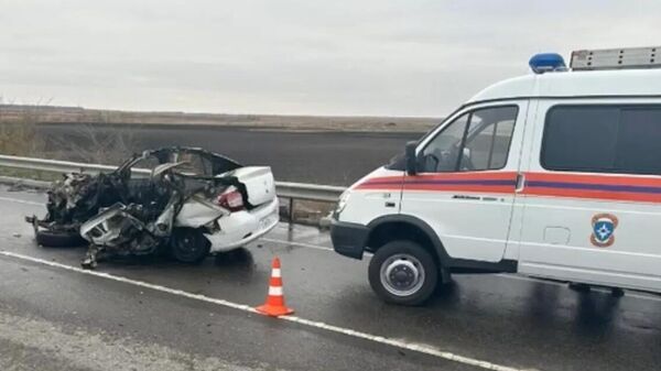 В горящей машине в массовом ДТП в Ростовской области погибли водитель и маленькая девочка