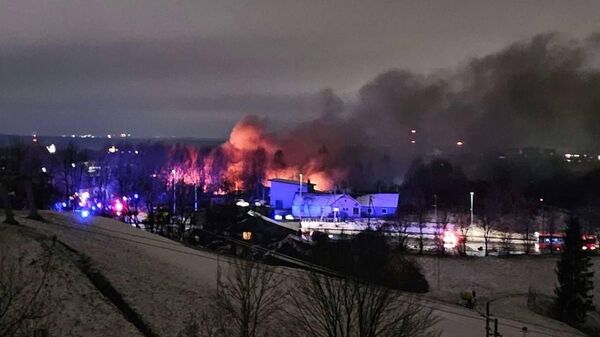 В Вильнюсе грузовой самолет упал на двухэтажный жилой дом и загорелся