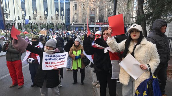 Протесты оппозиции в Тбилиси в связи с выборами президента 