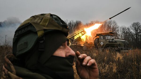 Боевая работа РСЗО Град