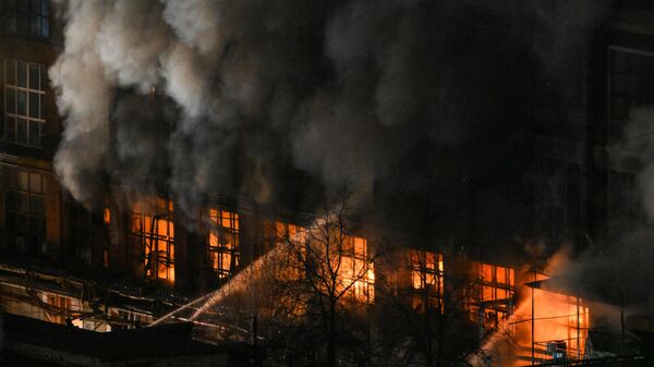 Пожар в здании Электрозавода