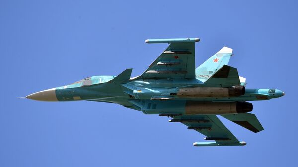 Самолеты-бомбардировщики Су-34 в зоне спецоперации