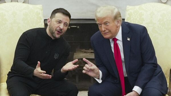 Президент США Дональд Трамп и Владимир Зеленский на переговорах в Белом доме