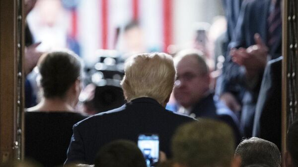 Президент Дональд Трамп на совместном заседании Конгресса в Капитолии