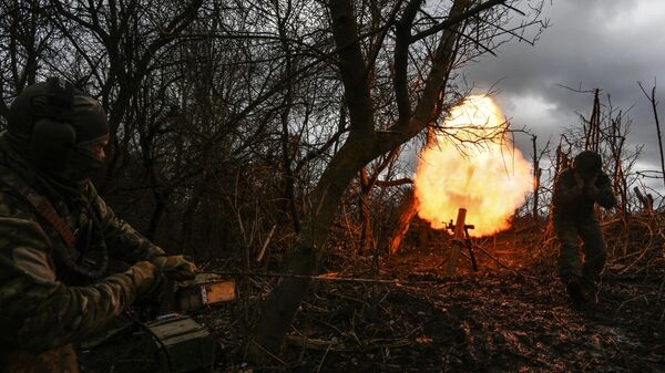 Боевая работа расчета 120мм миномёта 352 полка группировки войск Север в Курской области