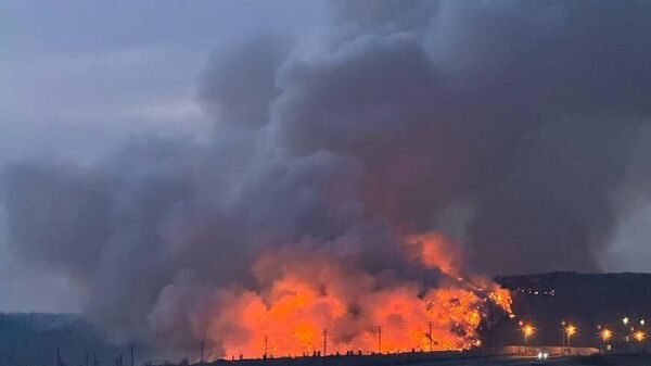 Пожар на полигоне в Новороссийске