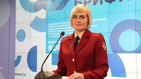 Начальник отдела защиты прав потребителей Межрегионального управления Федеральной службы по надзору в сфере защиты прав потребителей и благополучия человека по Республике Крым и Севастополю Виктория Воронова Начальник отдела защиты прав потребителей Межрегионального управления Федеральной службы по надзору в сфере защиты прав потребителей и благополучия человека по Республике Крым и Севастополю Виктория Воронова