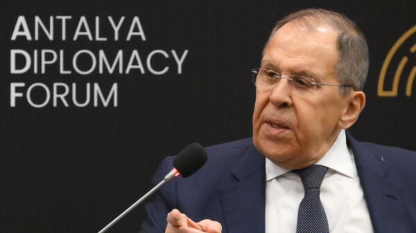 Министр иностранных дел РФ Сергей Лавров на Анталийском дипломатическом форуме.