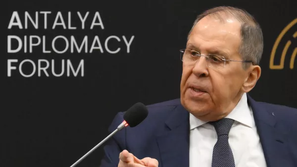 Министр иностранных дел РФ Сергей Лавров на Анталийском дипломатическом форуме.