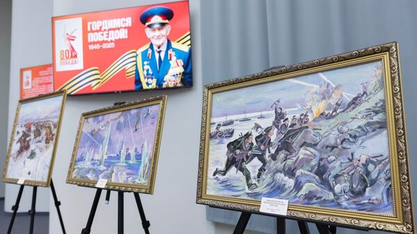 В Совмине Крыма открылась персональная выставка картин ветерана Великой Отечественной войны Нинеля Ивановича Солопова