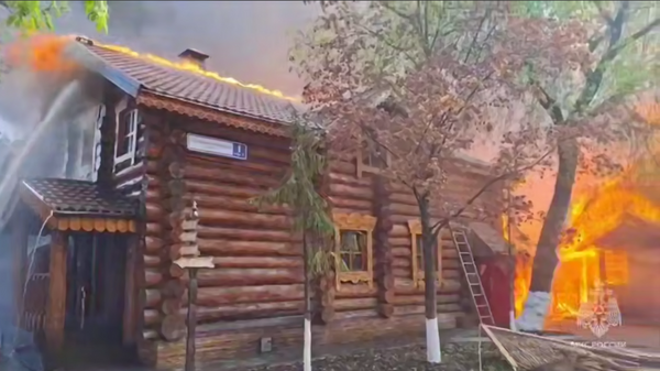 Пожар в банном комплексе в Москве