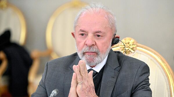 Президент Бразилии Луис Инасиу Лула да Силва во время встречи с президентом РФ Владимиром Путиным