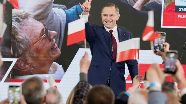Кандидат в президенты Польши, представитель оппозиционной партии Право и справедливость Кароль Навроцкий