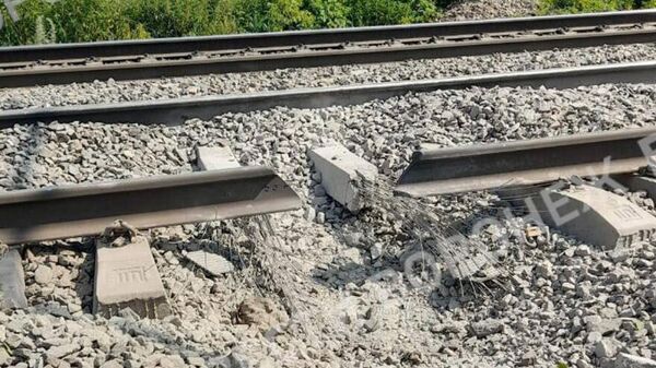Место подрыва железной дороги в Воронежской области Место подрыва железной дороги в Воронежской области