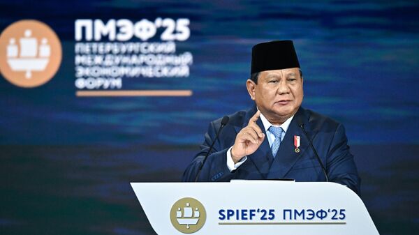 Президент Индонезии Прабово Субианто на ПМЭФ-2025