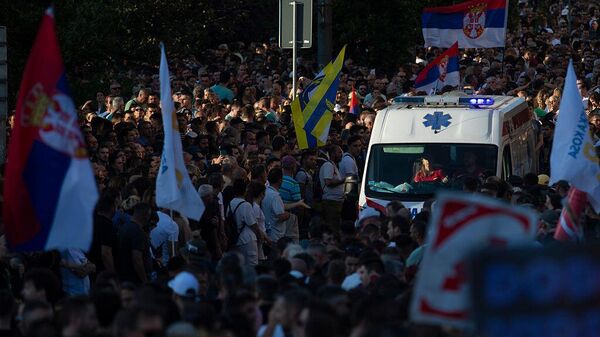 Акция протеста в Белграде, Сербия