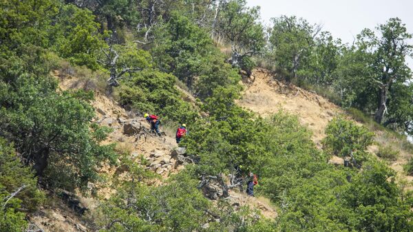 Тушение пожара на горе Кастель под Алуштой