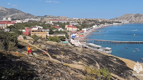 В Судаке пожар у Генуэзской крепости