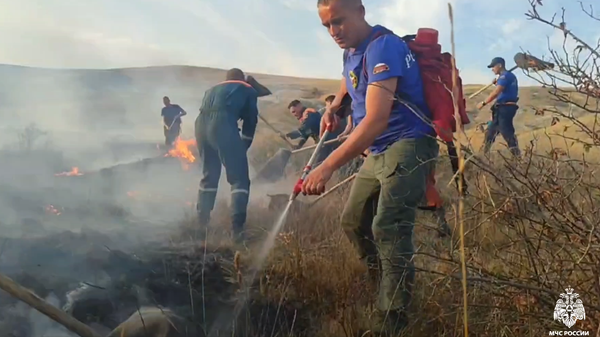 Пожар в Орджоникидзе под Феодосией в Крыму