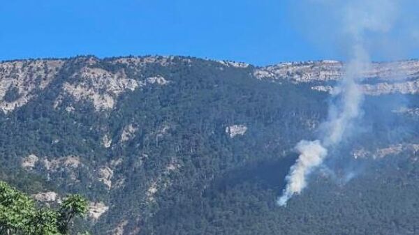 Пожар в горах над Ялтой