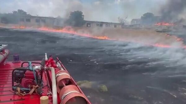 Пожар у села Скворцово под Симферополем