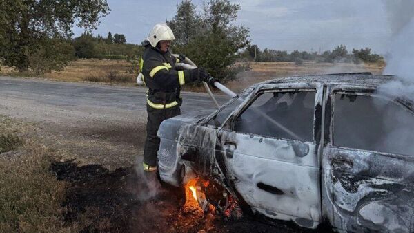 Загоревшийся автомобиль