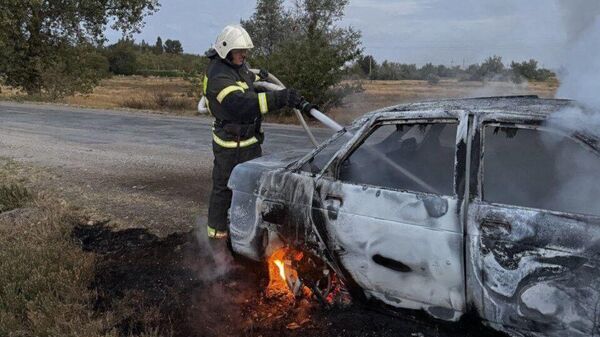 Загоревшийся автомобиль