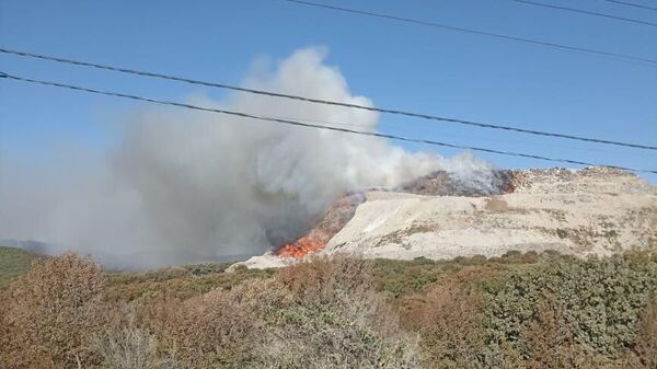 Пожар на мусорном полигоне в Краснодарском крае Пожар на мусорном полигоне в Краснодарском крае
