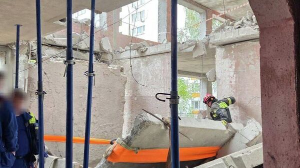 Обрушение в ремонтируемом здании в Москве