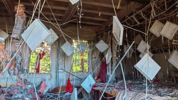 Школа в Форосе, в которую влетел украинский беспилотник