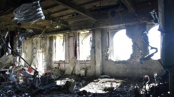 Школа в Форосе, в которую влетел украинский беспилотник