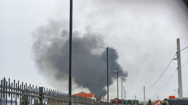 Пожар на нефтебазе в Феодосии