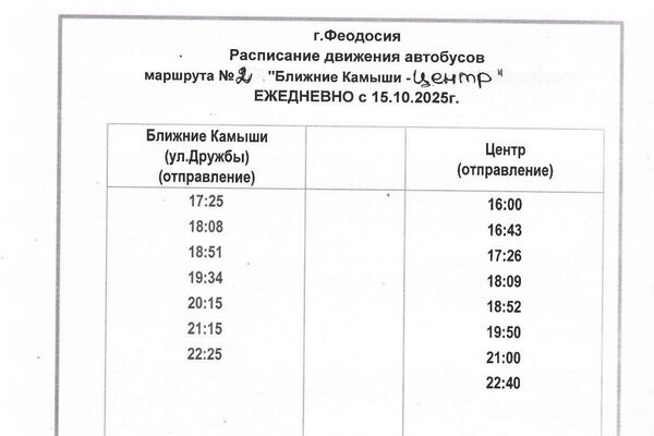 Расписание движения транспорта в Феодосии 