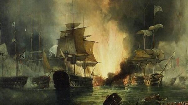 Д.Ф. Рейнагл. Наваринское сражение. 20 октября1827 г.