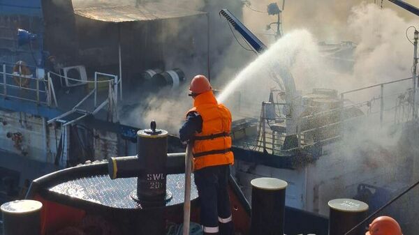 Пожар в порту Кавказ