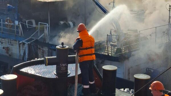 Пожар в порту Кавказ