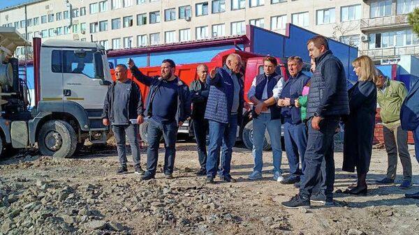 Подготовительные работы по строительству модульного приемного отделения на территории Симферопольской городской клинической больницы №7