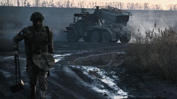 Боевая работа РСЗО Град группировки войск Центр в зоне СВО