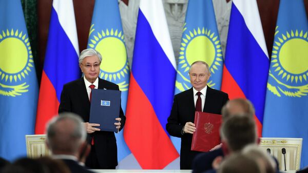 Переговоры президента Владимира Путина и президента Казахстана Касым-Жомарта Токаева