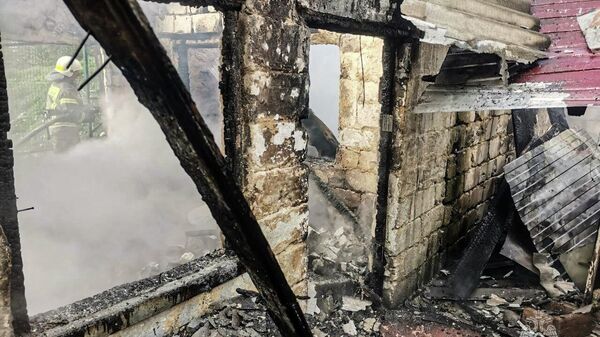 Пожар в частном доме в Инкермане