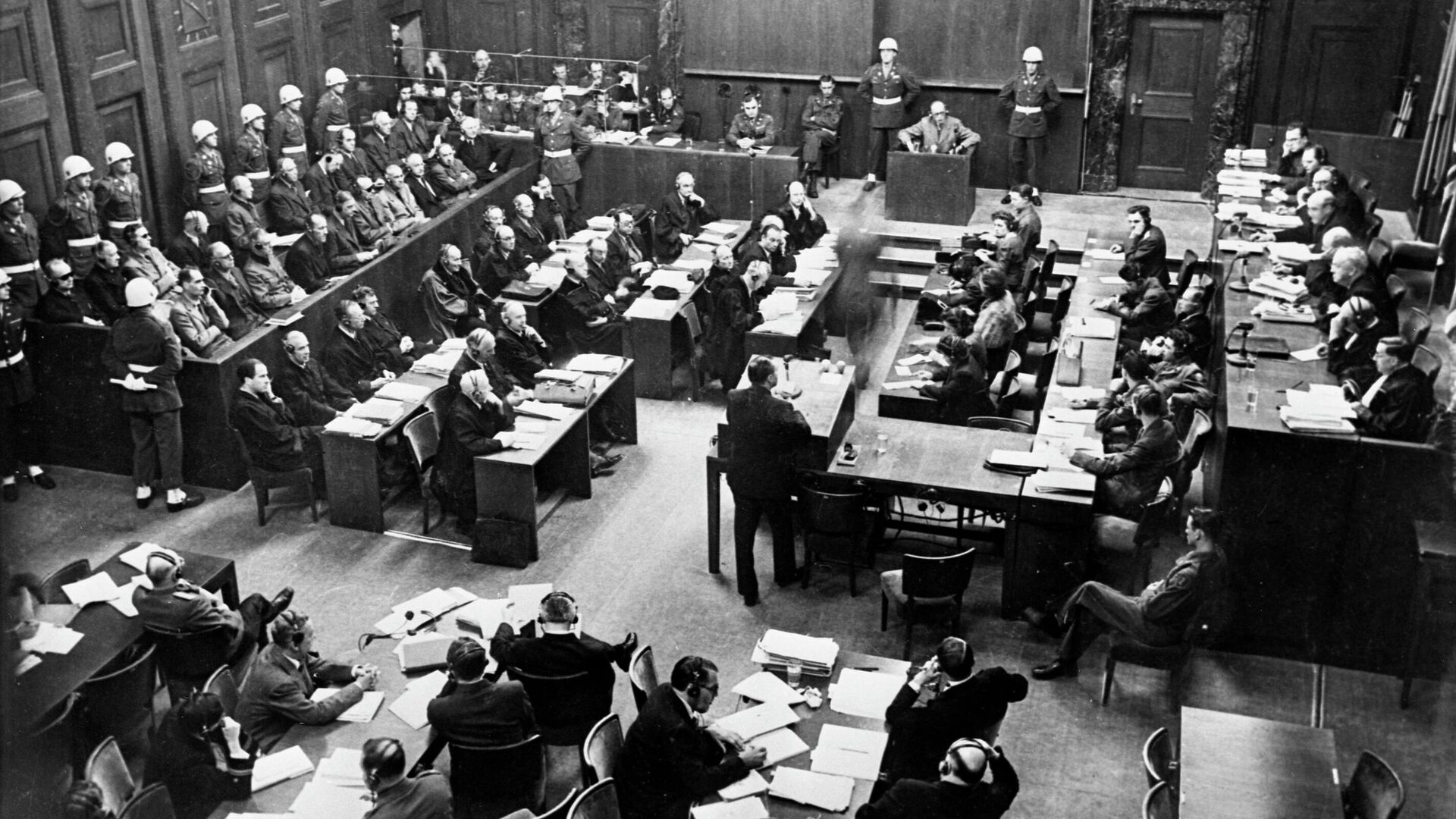 Нюрнбергский процесс. 20 ноября 1945 года – 1 октября 1946 года. В зале суда. - РИА Новости, 1920, 20.11.2025