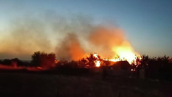 Пожар после обстрела ВСУ Херсонской области
