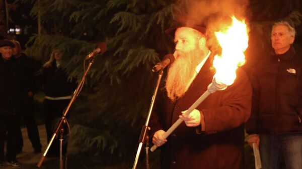 Зажжение свечей в честь Хануки. Севастополь