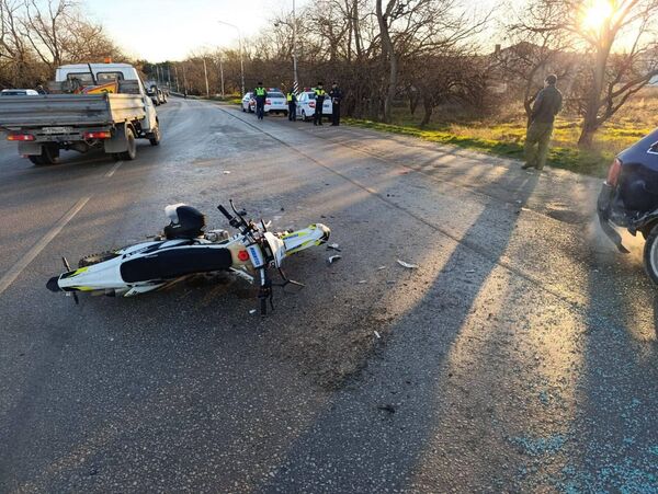 ДТП с пострадавшим мотоциклистом на трассе Симферополь - Бахчисарай