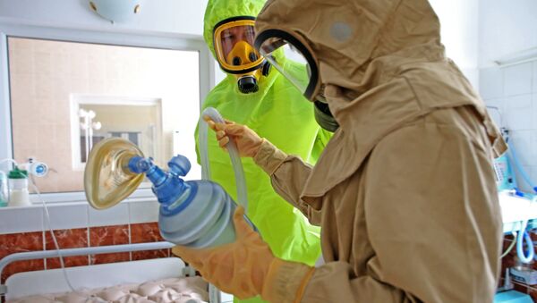 Отработка действий на случай поступления больных, инфицированных Эболой