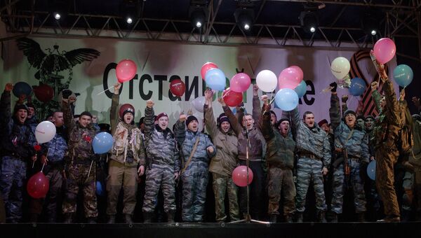 Бойцы спецподразделения Беркут, которые несли дежурство на блокпостах на въезде в Крым. Архивное фото